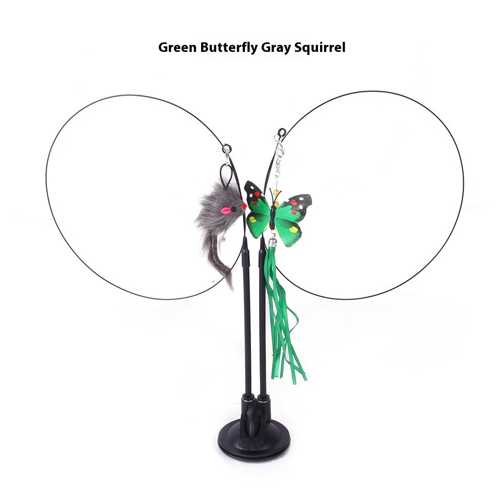 Cat fishing Teaser Toy with feathers