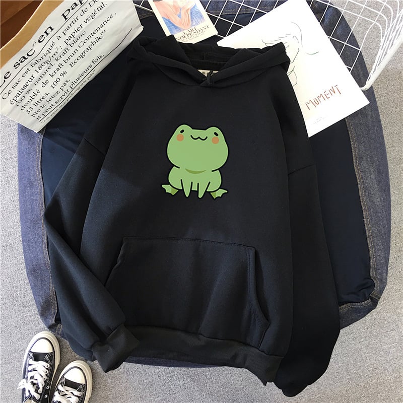 Super Cute Lounge Fluffy Loose Frog Hoodie