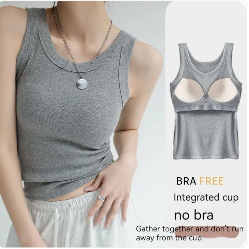 Women's Casual Tank Top With built in Bra
