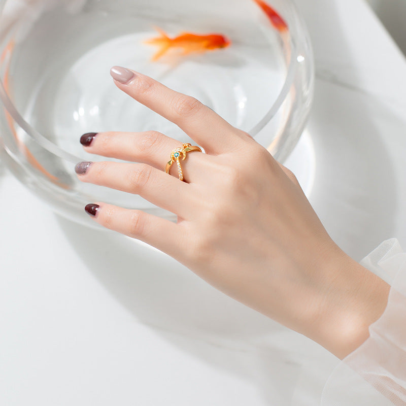 gold - Silver - Beautiful Moon Star Sun Ring Set with Celestial Designs
