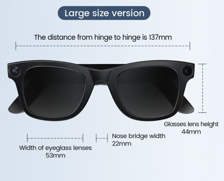 AI Camera HD video - voice call touch controls Smart Glasses