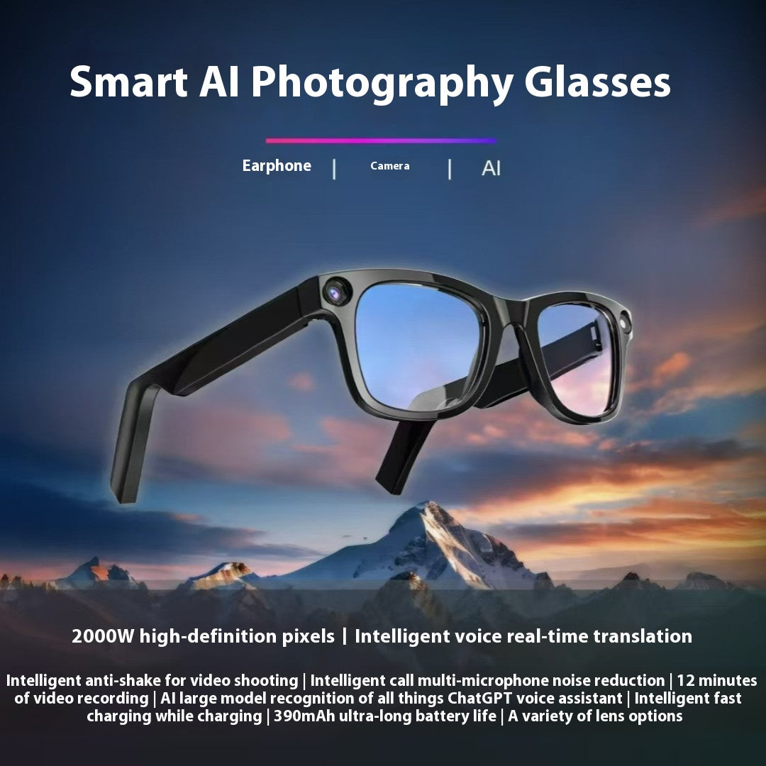 AI Camera HD video - voice call touch controls Smart Glasses