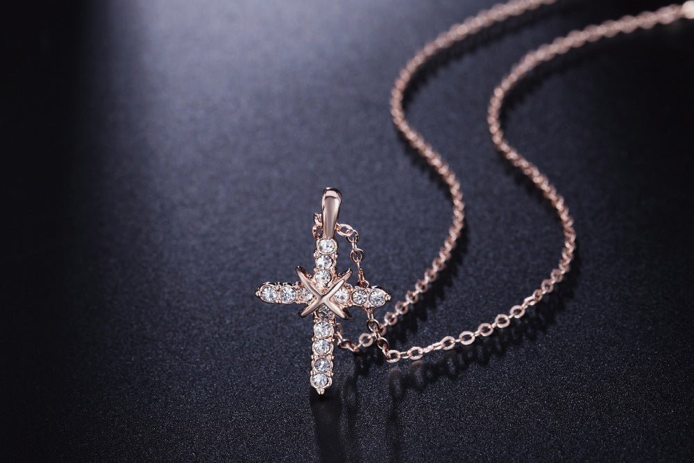 Women's Cross Pendant Necklace with Zirconia Accents Beautiful Jewelry