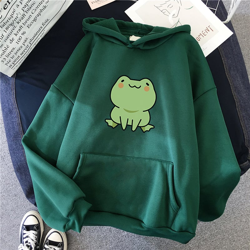 Super Cute Lounge Fluffy Loose Frog Hoodie