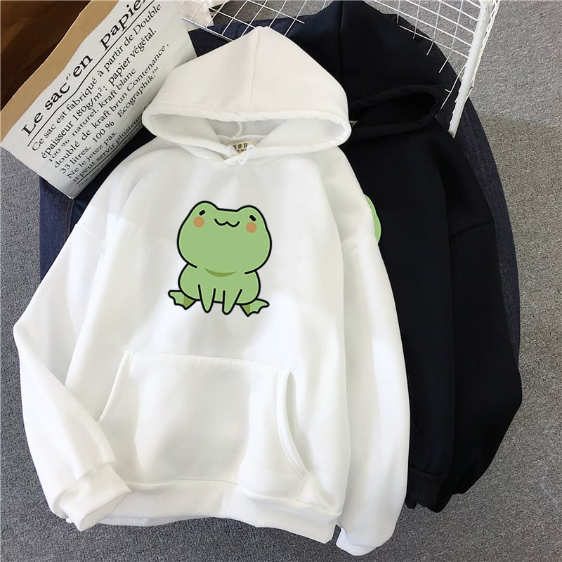 Super Cute Lounge Fluffy Loose Frog Hoodie