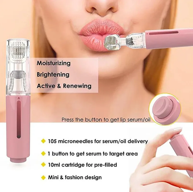 3-in-1 Lip Microneedling serum enhancer Roller tool for absorption of skincare!