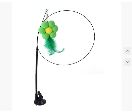 Cat fishing Teaser Toy with feathers