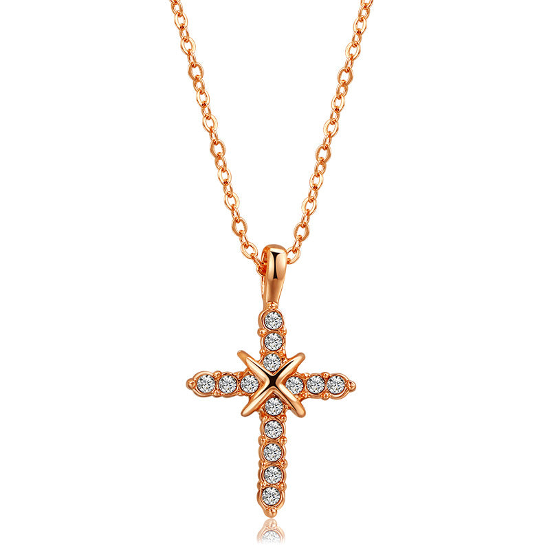 Women's Cross Pendant Necklace with Zirconia Accents Beautiful Jewelry