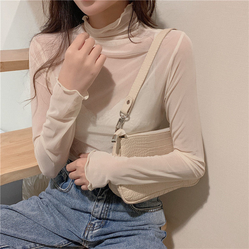 Korean Fashion Vintage Mesh Loose Transparent Cute Overshirt