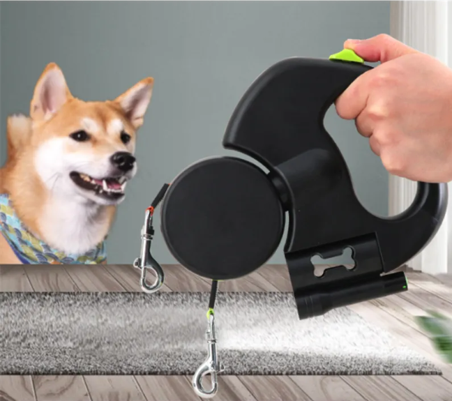 Auto Double Dual Dog Leash For Two, Easy Walk Leash