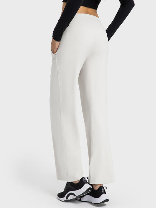 Ella Active Pants with Pockets, high waisted wide leg yoga, lounge