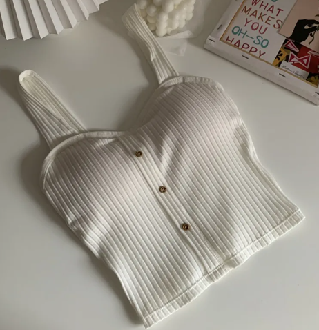 Spice Girls-Inspired Button up Tank Top With Bra